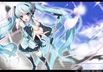  bad_id bad_pixiv_id feathers green_hair hatsune_miku koi_(koisan) long_hair music singing solo thighhighs twintails very_long_hair vocaloid 