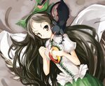  bad_id bad_pixiv_id black_hair cat face ginka kaenbyou_rin kaenbyou_rin_(cat) long_hair multiple_tails red_eyes reiuji_utsuho ribbon tail touhou wings 