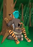  anklet barefoot blush clothed clothed_sex clothing couple cyan_hair edit eyes_closed feline female flora flora_(twokinds) forest fur hand_holding human keidran kissing male mammal missionary_style nude romantic sex spread_legs spreading straight striped_fur tiger tom_fischbach trace_legacy tree twokinds 