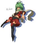  choco_la_tea emerada_(xenogears) green_hair looking_at_viewer scarf simple_background solo white_background xenogears 