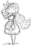  ambiguous_gender female keijimatsu legendary_pok&#233;mon maid maid_uniform meloetta monochrome nintendo plain_background pok&#233;mon pok&eacute;mon solo unknown_artist video_games white_background 