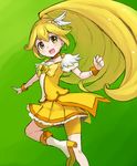  bike_shorts blonde_hair boots bow chiwino choker cure_peace green_background hair_flaps kise_yayoi long_hair magical_girl open_mouth ponytail precure shorts shorts_under_skirt skirt smile smile_precure! solo tiara very_long_hair wrist_cuffs yellow_bow yellow_eyes yellow_shorts yellow_skirt 