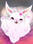  bed butt censored cub female flower jewel_pet lagomorph looking_at_viewer mammal pussy rabbit red_eyes ruby_(jewel_pet) ryuu seduction solo spread_legs spread_pussy spreading young 