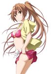  alternate_hairstyle bikini bikini_skirt brown_eyes brown_hair chuunibyou_demo_koi_ga_shitai! hair_ornament hairclip juicy long_hair nibutani_shinka side_ponytail solo swimsuit 