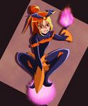  bad_end_precure bad_end_sunny bad_id bad_pixiv_id covered_navel dark_persona hands_on_hips orange_eyes orange_hair precure smile smile_precure! solo tatsuo_(tty0607) tiara 