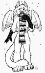 avian female gryphon happy hatching_(technique) monochrome scarf snow solo wings winter 