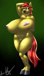  big_breasts breasts equine fan_character female friendship_is_magic golden_sky green_eyes hair happy hooves horse huge_breasts mammal marauder6272 multi-colored_hair my_little_pony navel nipples nude one_eye_closed open_mouth original_character pony pussy soldiersunstar two_tone_hair wink 