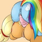  anal anal_insertion anal_penetration anus applejack_(mlp) butt cutie_mark dildo double_dildo duo equine female feral friendship_is_magic horse insertion lesbian mammal my_little_pony orgasm penetration pony pussy pussy_juice rainbow_dash_(mlp) ratofdrawn sex_toy vaginal vaginal_insertion vaginal_penetration 