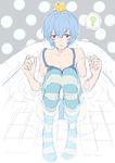  ? ayanami_rei bathtub bird blue_hair chocolate_sable collarbone neon_genesis_evangelion red_eyes short_hair solo striped striped_legwear thighhighs water wet 