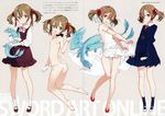 absurdres animal animal_hug bangle bow bowtie bracelet brown_hair character_name copyright_name crease doujinshi dress flat_chest full_body gloves grey_background hair_ornament highres jewelry kneeling legs long_legs looking_at_viewer looking_back mary_janes neck_ribbon nipples non-web_source ooyari_ashito panties pina_(sao) pinafore_dress red_eyes ribbon scan school_uniform shoes short_twintails side-tie_panties silica simple_background smile socks standing sword_art_online thighs topless twintails underwear underwear_only white_gloves white_panties 