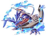  anchor ars_goetia axe chain claws fishman forneus_(mygrimoire) huge_weapon kyousaku male_focus monster monster_boy mygrimoire shark simple_background solo water weapon white_background 