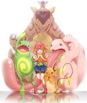  bad_id bad_pixiv_id bike_shorts blue_eyes boots crossover gen_1_pokemon gen_2_pokemon gen_5_pokemon hair_ornament hoppip idolmaster idolmaster_(classic) kangaskhan lickitung long_tongue one_eye_closed open_mouth orange_hair pleated_skirt pokemon pokemon_(creature) politoed raichu ryouma_(galley) short_hair skirt smile takatsuki_yayoi tongue twintails tympole very_long_tongue 