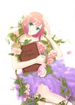  alternate_costume bad_id bad_pixiv_id copyright_name estellise_sidos_heurassein flower green_eyes highres looking_at_viewer misu_kasumi pink_hair smile solo tales_of_(series) tales_of_vesperia 