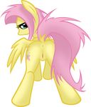  2013 anus blue_eyes butt cutie_mark equine female feral fluttershy_(mlp) friendship_is_magic hair horse kejzfox looking_at_viewer looking_back mammal my_little_pony pegasus pink_hair pony presenting pussy solo wings 