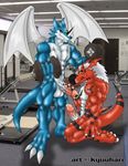  balls biceps big_muscles big_penis bodybuilder bodybuilding claws cum digimon dragon erection exveemon fangs fellatio fur gay growlmon gym hair horn kyuuhari male muscles nipples nude oral oral_sex paws pecs penis presenting scales sex toe_claws vein weightlifting weights xbuimonsama 