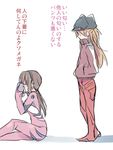  bad_id bad_pixiv_id bodysuit brown_hair clothes_sniffing evangelion:_3.0_you_can_(not)_redo glasses hairband hat jacket long_hair low_twintails makinami_mari_illustrious mizuki_(koko_lost) multiple_girls neon_genesis_evangelion pink_bodysuit plugsuit rebuild_of_evangelion shikinami_asuka_langley sitting smelling souryuu_asuka_langley track_jacket translated twintails 