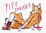  boots brush canine cowboy cute fox gay looking_at_viewer male mammal paint paintbrush pencil scarf sheriff smile solo zairahusky 