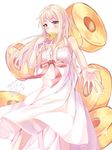  baumkuchen blonde_hair cake dress eating food highres long_hair looking_at_viewer narumi_muran orange_eyes ribbon sakura-sou_no_pet_na_kanojo shiina_mashiro solo white_dress 