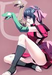  2013 bad_id bad_pixiv_id barefoot black_hair hair_ribbon legs long_legs original puppet purple_eyes rezi ribbon snake solo toeless_legwear toes 