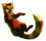  black_background chibi cute daesiy green_eyes hybrid mammal paws plain_background red_panda 