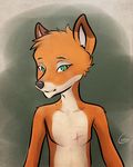  anthro bite_mark canine fox geir green_eyes kemeren male mammal scar solo 