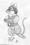  abe_groter crossed_arms invalid_tag male mammal medieval_clothing monochrome mouse rodent sketch solo whiskers 