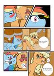  apple applejack_(mlp) barn barrel blush comic cowboy_hat cutie_mark dialog dialogue drink english_text equine female feral freckles friendship_is_magic fruit hair hat hay horse kyokimute lesbian mammal monochrome my_little_pony open_mouth oral oral_sex peeing pegasus pony pussy rainbow_dash_(mlp) raised_tail sex text urine vaginal watersports wings 