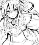  greyscale haik hanahime_kaguya monochrome shinrabanshou simple_background sketch smile solo white_background 