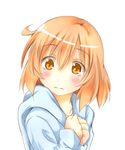  3: appare blush hood hoodie kotoura-san kotoura_haruka orange_eyes orange_hair short_hair smile solo 