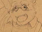  chubby eyewear glasses kounosuke looking_at_viewer male morenatsu plain_background tanuki 