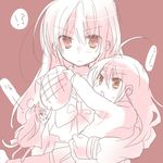  bread chibi child food long_hair melon_bread monochrome multiple_girls multiple_persona school_uniform serafuku shakugan_no_shana shana tachitsu_teto 