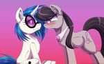  angry black_hair blue_hair blush bow_tie couple cutie_mark duo equine eyewear female feral friendship_is_magic fur glasses grey_fur hair half-closed_eyes horse inuhoshi-to-darkpen mad mammal my_little_pony octavia_(mlp) pony purple_eyes sitting standing sunglasses vinyl_scratch_(mlp) white_fur 