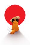  2012 band-aid canine cute emily_chan first_aid flag fox japan japan_flag japanese_flag male mammal plain_background shadow solo spot stupidfox white_background 