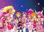  aida_mana bike_shorts blonde_hair blue_eyes bow breast_envy brown_hair choker color_connection cure_black cure_bloom cure_blossom cure_dream cure_happy cure_heart cure_melody cure_peach dokidoki!_precure dress earrings eyelashes fingerless_gloves fresh_precure! fuchi_(nightmare) futari_wa_precure futari_wa_precure_splash_star gloves hair_ornament hair_rings half_updo hanasaki_tsubomi head_wings heart heart_hair_ornament heartcatch_precure! highres hoshizora_miyuki houjou_hibiki hyuuga_saki jewelry long_hair magical_girl misumi_nagisa momozono_love multiple_girls odd_one_out open_mouth pink_bow pink_choker pink_eyes pink_hair pink_shorts pink_skirt pointing ponytail precure precure_all_stars short_hair shorts shorts_under_skirt skirt smile_precure! suite_precure tiara twintails yes!_precure_5 yumehara_nozomi 