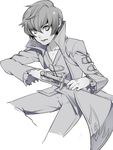  asbel_lhant bad_id bad_pixiv_id coat kiragera male_focus monochrome pants ready_to_draw scabbard sheath solo tales_of_(series) tales_of_graces white_background 