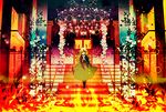  abstract chandelier dress fire ib long_hair magatan mary_(ib) scenery solo stairs 