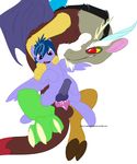  anal anal_penetration balls cum cum_inside discord_(mlp) draconequus equine erection friendship_is_magic gay hair horn horse horsecock male messysketch multi-colored_hair my_little_pony open_mouth pegasus penetration penis plain_background pony red_eyes sex wings 
