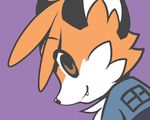  anthro brown_eyes canine cute fox foxboy83 looking_at_viewer male mammal plain_background purple_background solo 