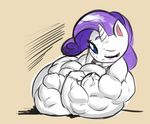  blush bodybuilder doctorplaid equine female flat_chested flexing friendship_is_magic horn mammal muscles muscular_female my_little_pony rarity_(mlp) solo unicorn 