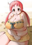  breasts brown_eyes fat huge_breasts kouchi_yukie nekokami pink_hair plump swimsuit takamare!_takamaru 