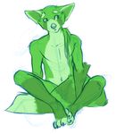  covering_up fur green_fur jaijai male mammal nude red_panda sketch solo 