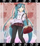  :o bag handbag hatsune_miku long_hair mizuno_monaka pantyhose solo very_long_hair vocaloid 