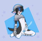  blue_penis bottomless canine chancebandit clothed clothing cum cute fennec fox half-dressed male mammal masturbation penis solo 