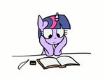  animated book equine falling_asleep female friendship_is_magic hair horn horse ink inkwell karzahnii mammal multi-colored_hair my_little_pony pony quill sleeping table twilight_sparkle_(mlp) unicorn 