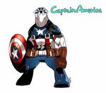  bear belt captain_america clothing gloves looking_at_viewer male mammal marvel mask plain_background polar_bear sharks shield solo source_request star suspenders the_avengers white_background 