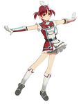  bad_id bad_pixiv_id bare_shoulders bike_shorts blush boots brown_eyes gloves hat isshiki_akane looking_at_viewer outstretched_arms palette_suit red_hair short_hair smile solo spread_arms twintails vividred_operation 