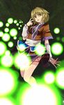  blonde_hair danmaku glowing glowing_eyes green_eyes mizuhashi_parsee peperoncirno pointy_ears short_hair solo touhou 