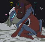  amphibian bed black_background blue blue_body blue_eyes blush comic dororo frog giroro invalid_color keronian male plain_background sgt._frog sheet spread_legs spreading 