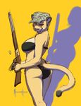  bikini breasts camo clothed clothing cougar feline female gun hat henry_rifle hunting_rifle invalid_tag lever-action looking_back mammal meesh ranged_weapon rifle side_boob skimpy solo swimsuit syphon tight_clothing under_boob weapon winchester_model_1873_rifle 