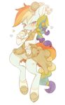  blush breasts clothing cutie_mark equine female feral friendship_is_magic hair horse legwear long_hair looking_at_viewer mammal multi-colored_hair my_little_pony pegasus pony purple_eyes rainbow_dash_(mlp) rainbow_hair ricosye rikose solo stockings uniform wings 